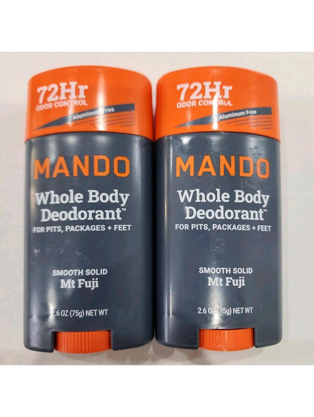 2 PACK - Mando Whole Body Deodorant Stick Mt. Fuji 2.6 oz Each